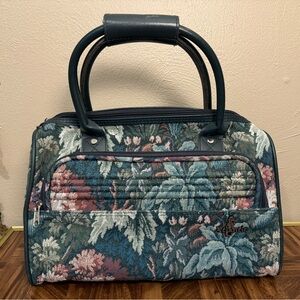 Vintage Atlantic Floral Tapestry Travel Duffel Bag Carry-On Weekender retro tote